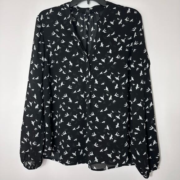 FOREVER 21 Sheer V-Neck Blouse Size Large - Picture 1 of 8